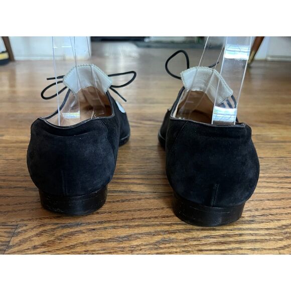 MANOLO BLAHNIK Black White Leather Lace Up Loafer Shoes Women's Size EU 37 - Picture 5 of 8